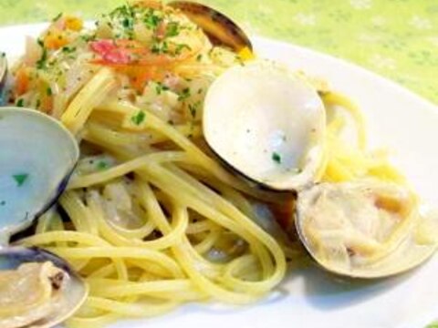 ひな祭りにぴったりのハマグリパスタ。